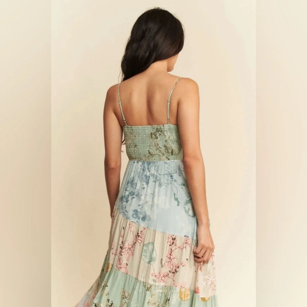Boho Floral Patchwork Tiered Maxi Dress - Davi & Dani - Picture 5 of 7